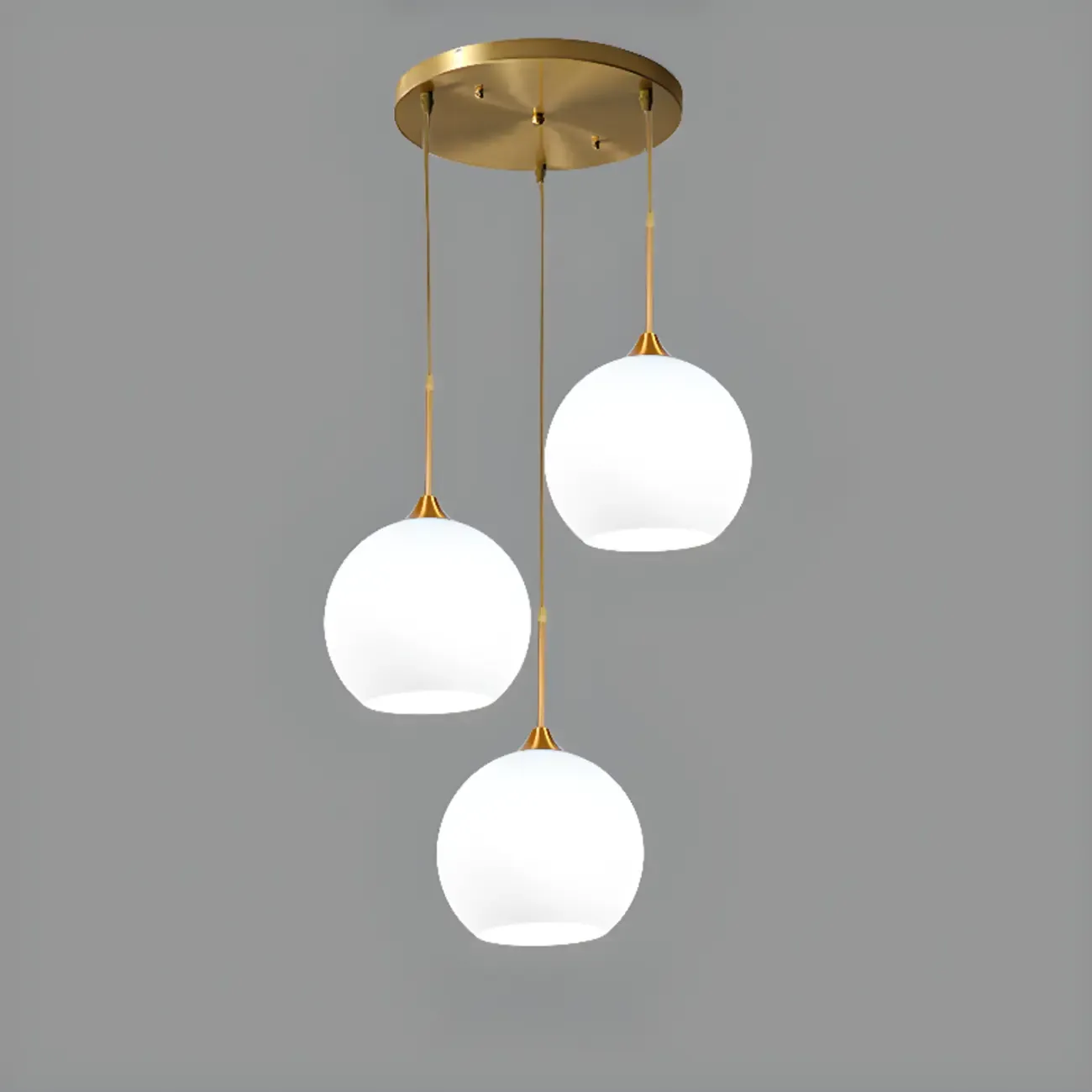 Nordic Milky Glass Globe Hanging LED Lamp for Restaurant Image - 5