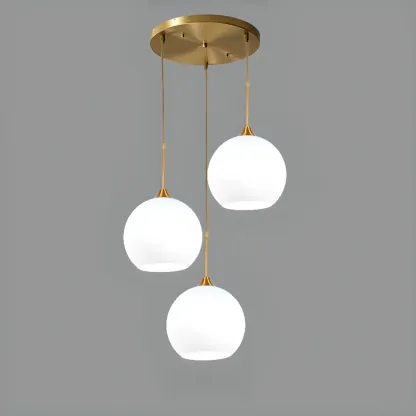 Nordic Milky Glass Globe Hanging LED Lamp for Restaurant Image - 5