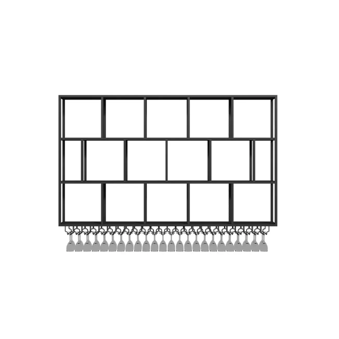 Rectangular Metal Wine Rack Wall Mounted Lighting Included Image - 7