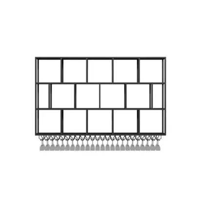 Rectangular Metal Wine Rack Wall Mounted Lighting Included Image - 7