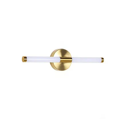 Minimalist Dimmable Gold Tube Vanity Light for Bathroom Image - 2