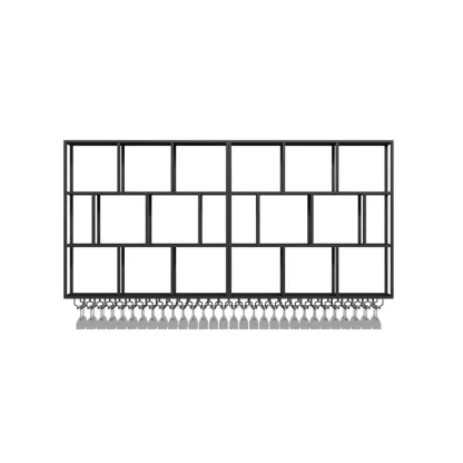 Rectangular Metal Wine Rack Wall Mounted Lighting Included Image - 9