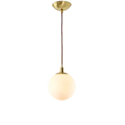 Nordic Milky Glass Globe Hanging LED Lamp for Restaurant Image - 8