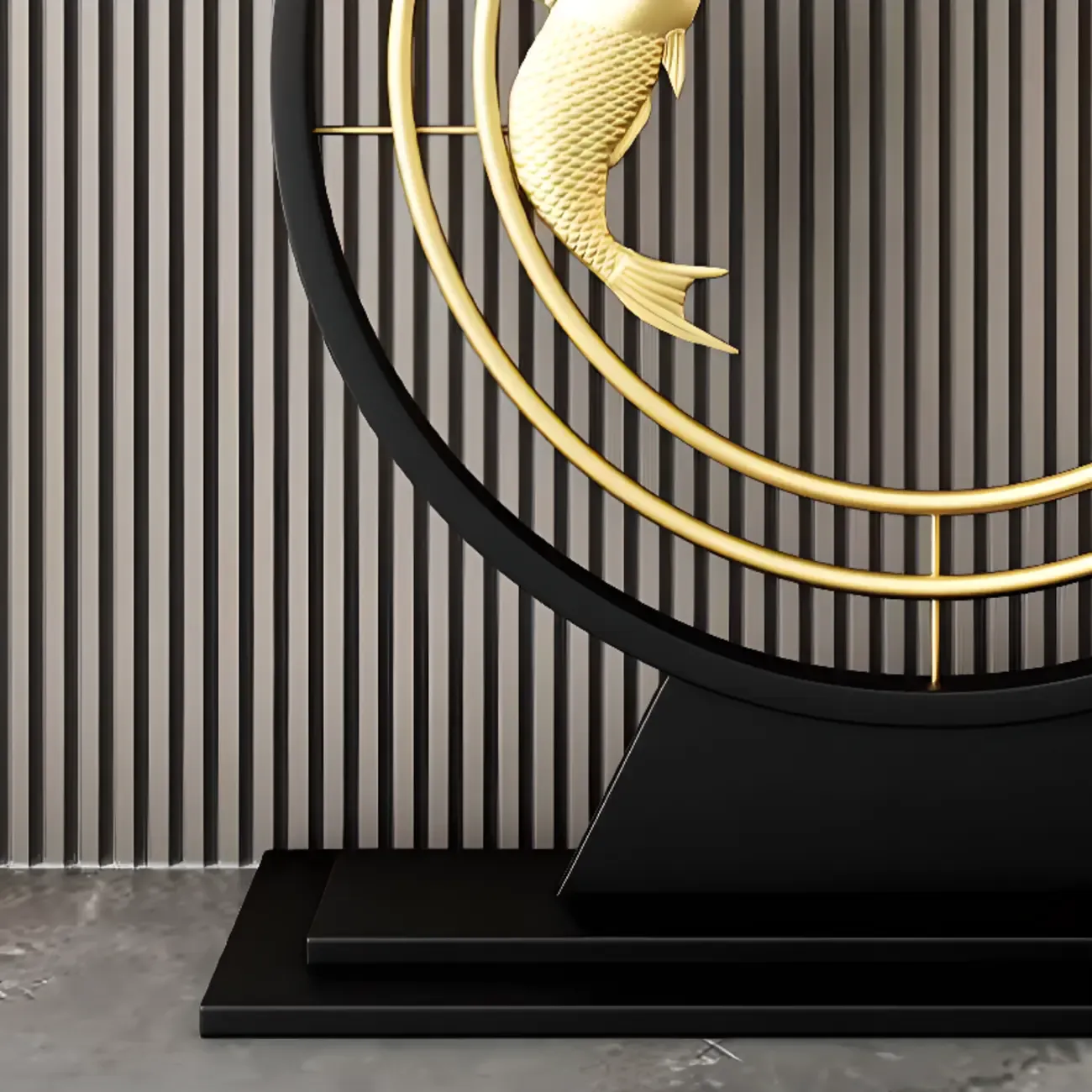 Modern Marble and Metal Black Curved Console Table Image - 10