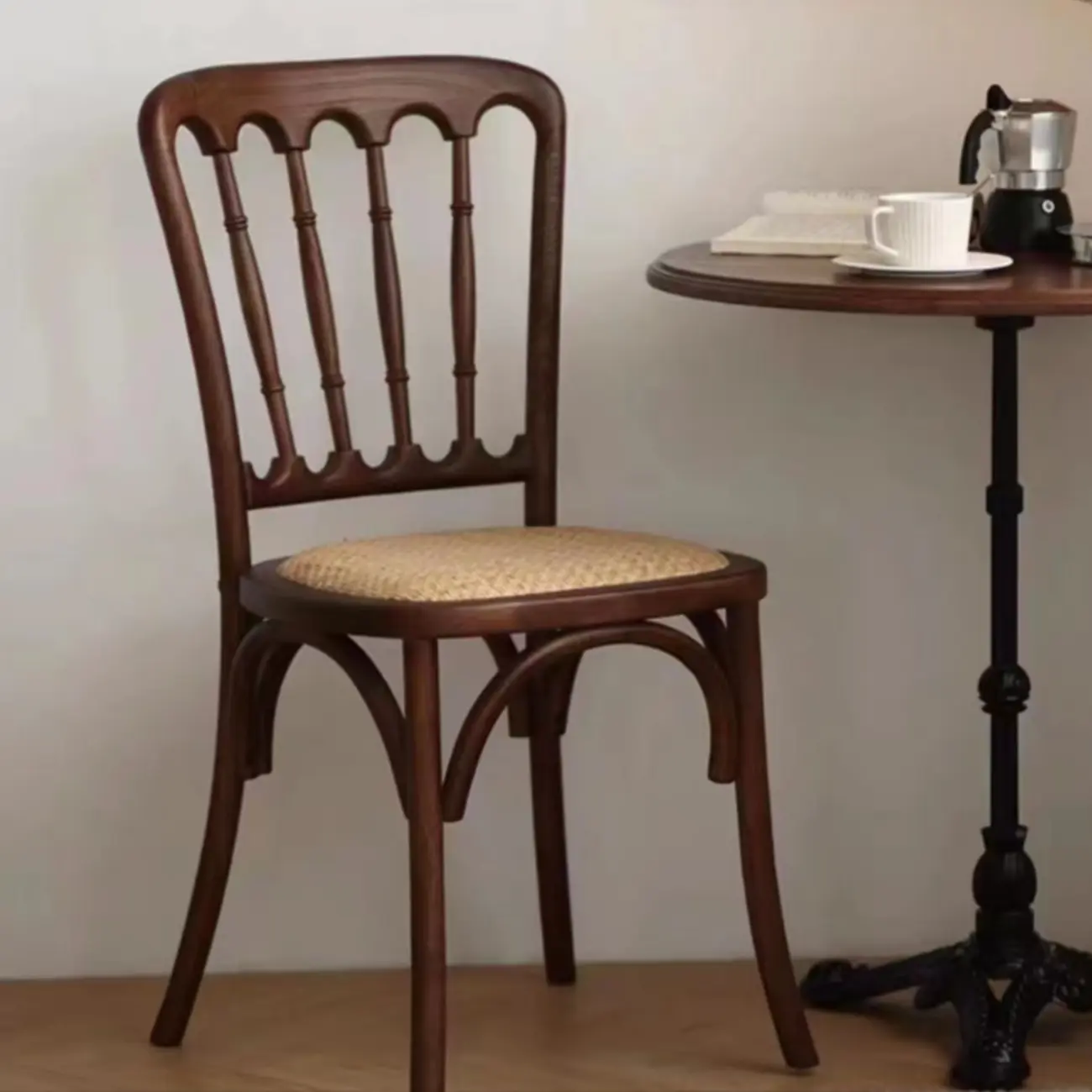 Countryside Rustic Standard Slat Back Wooden Dining Chair Image - 7 | homeyfad