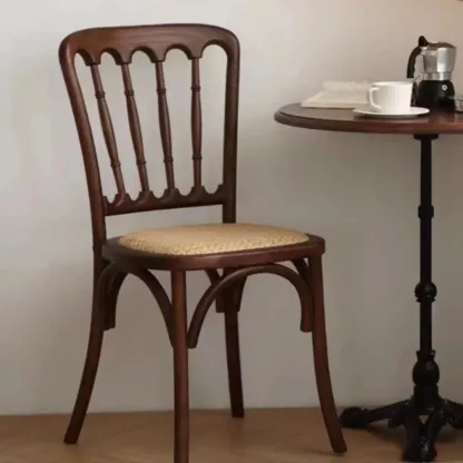 Countryside Rustic Standard Slat Back Wooden Dining Chair Image - 7