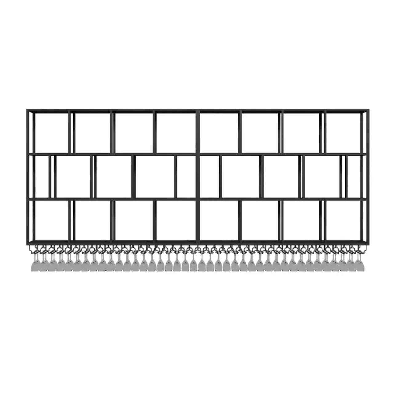 Rectangular Metal Wine Rack Wall Mounted Lighting Included Image - 11