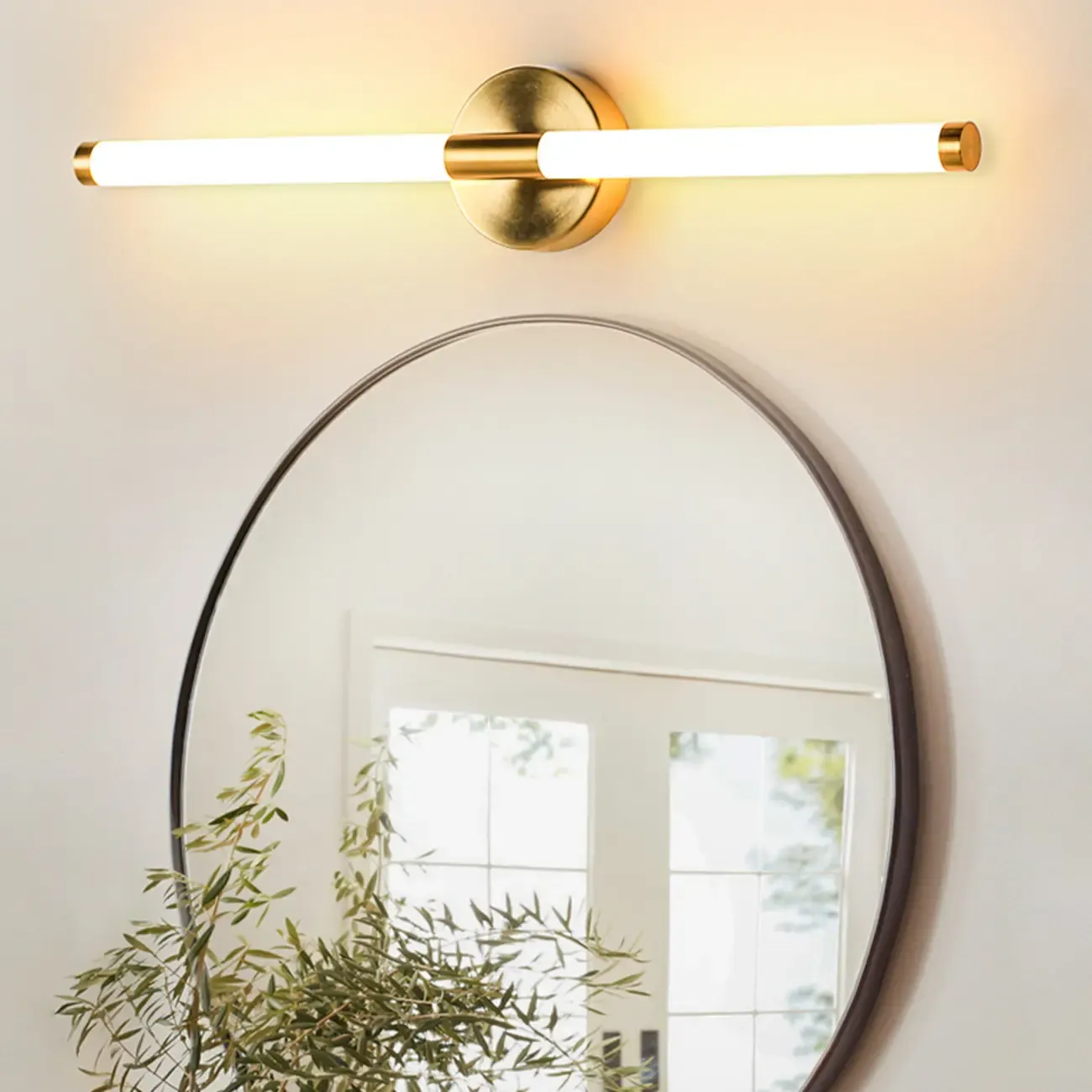 Minimalist Dimmable Gold Tube Vanity Light for Bathroom Image - 6