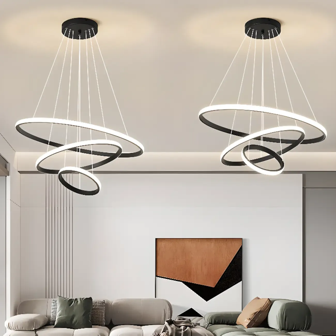 Modern LED Spiral Style Chandelier with Adaptive Length  Image - 1