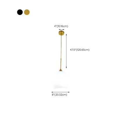 Nordic Milky Glass Globe Hanging LED Lamp for Restaurant Image - 12