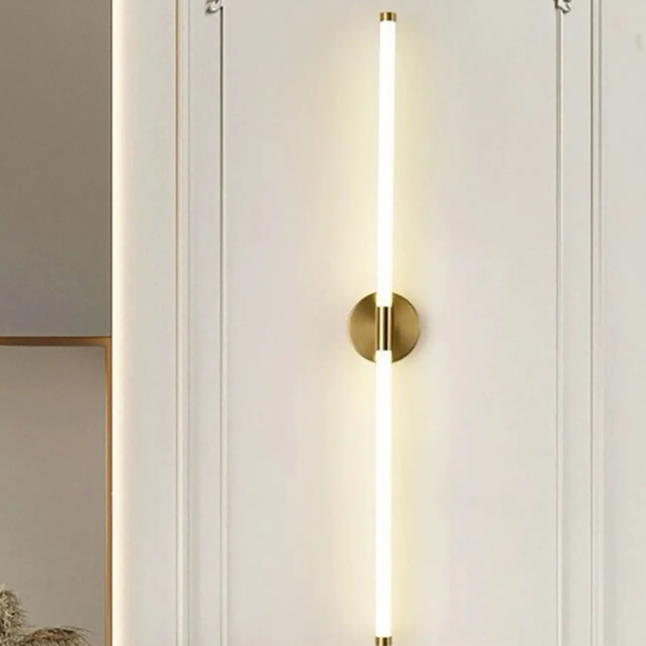 Minimalist Dimmable Gold Tube Vanity Light for Bathroom Image - 7 | homeyfad