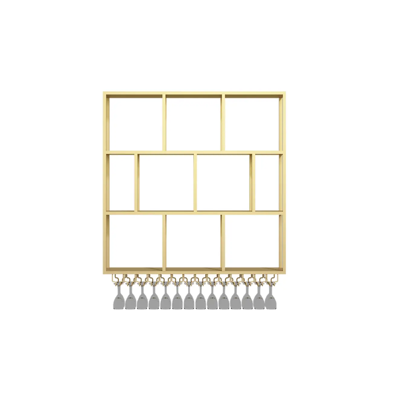 Rectangular Metal Wine Rack Wall Mounted Lighting Included Image - 13 | homeyfad