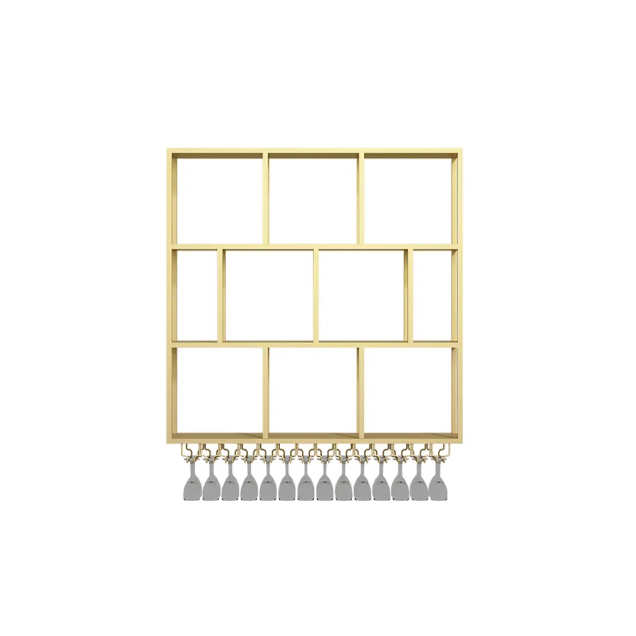 Rectangular Metal Wine Rack Wall Mounted Lighting Included Image - 13