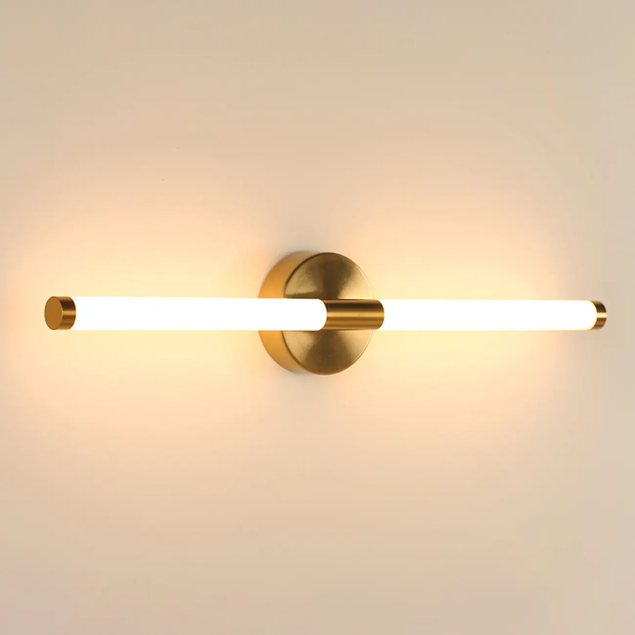 Minimalist Dimmable Gold Tube Vanity Light for Bathroom Image - 9 | homeyfad