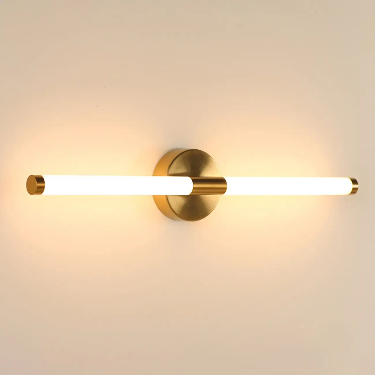Minimalist Dimmable Gold Tube Vanity Light for Bathroom Image - 9