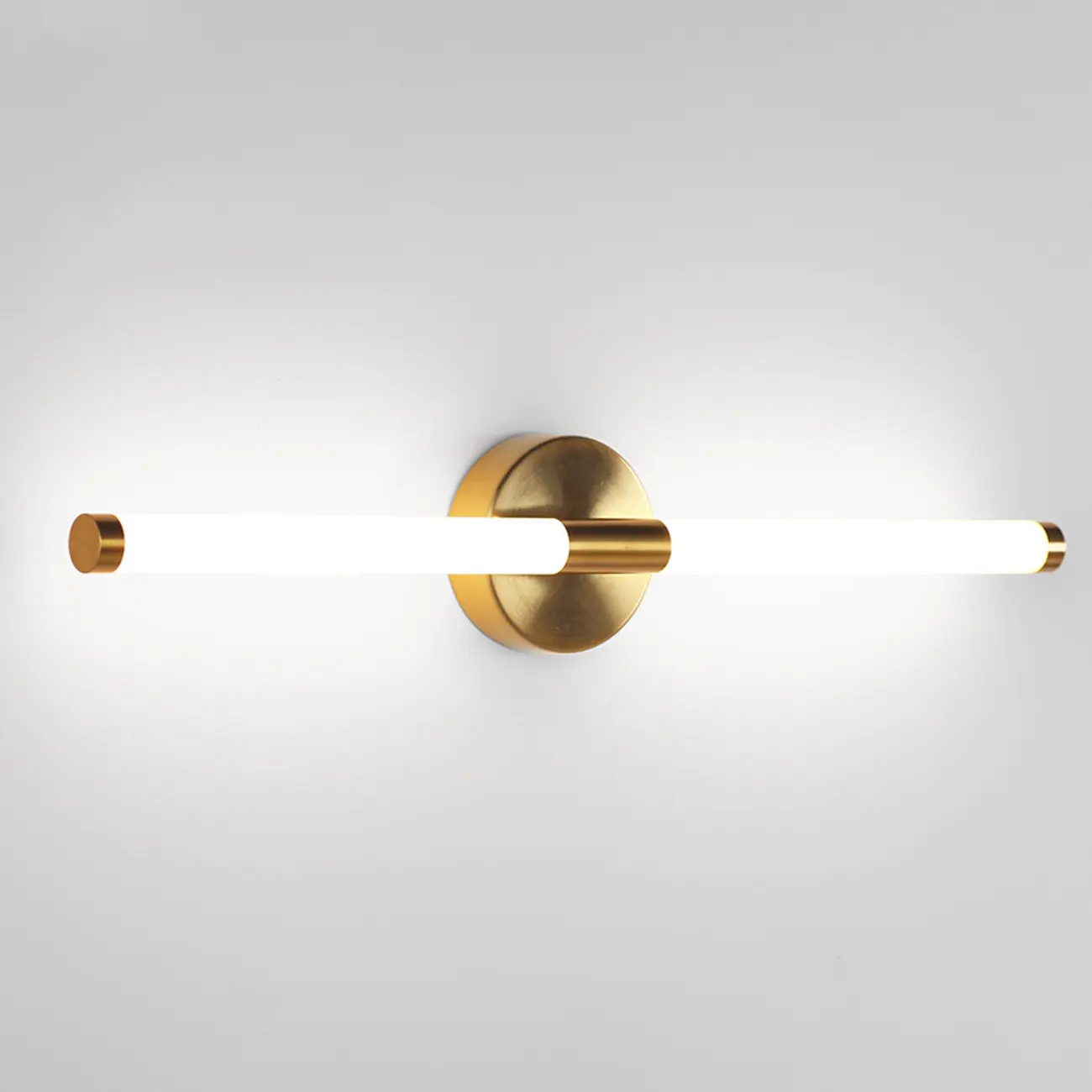 Minimalist Dimmable Gold Tube Vanity Light for Bathroom Image - 10 | homeyfad
