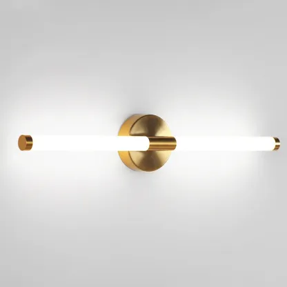 Minimalist Dimmable Gold Tube Vanity Light for Bathroom Image - 10
