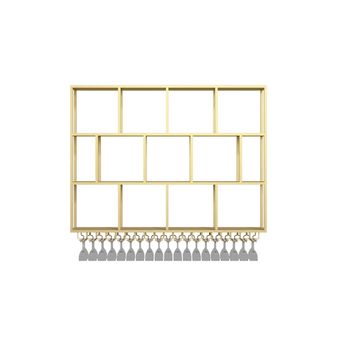 Rectangular Metal Wine Rack Wall Mounted Lighting Included Image - 15 | homeyfad