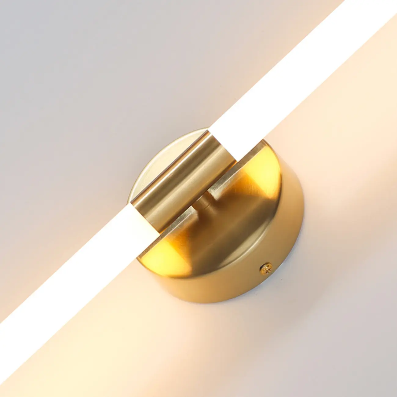 Minimalist Dimmable Gold Tube Vanity Light for Bathroom Image - 11 | homeyfad