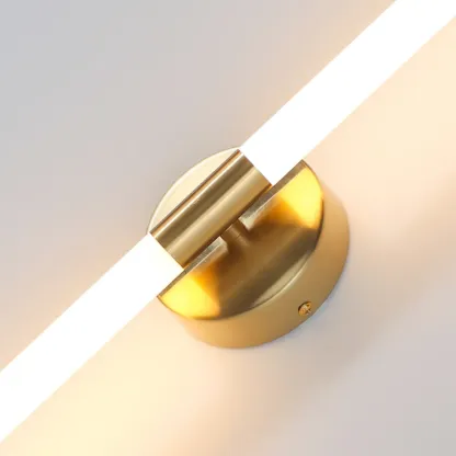 Minimalist Dimmable Gold Tube Vanity Light for Bathroom Image - 11