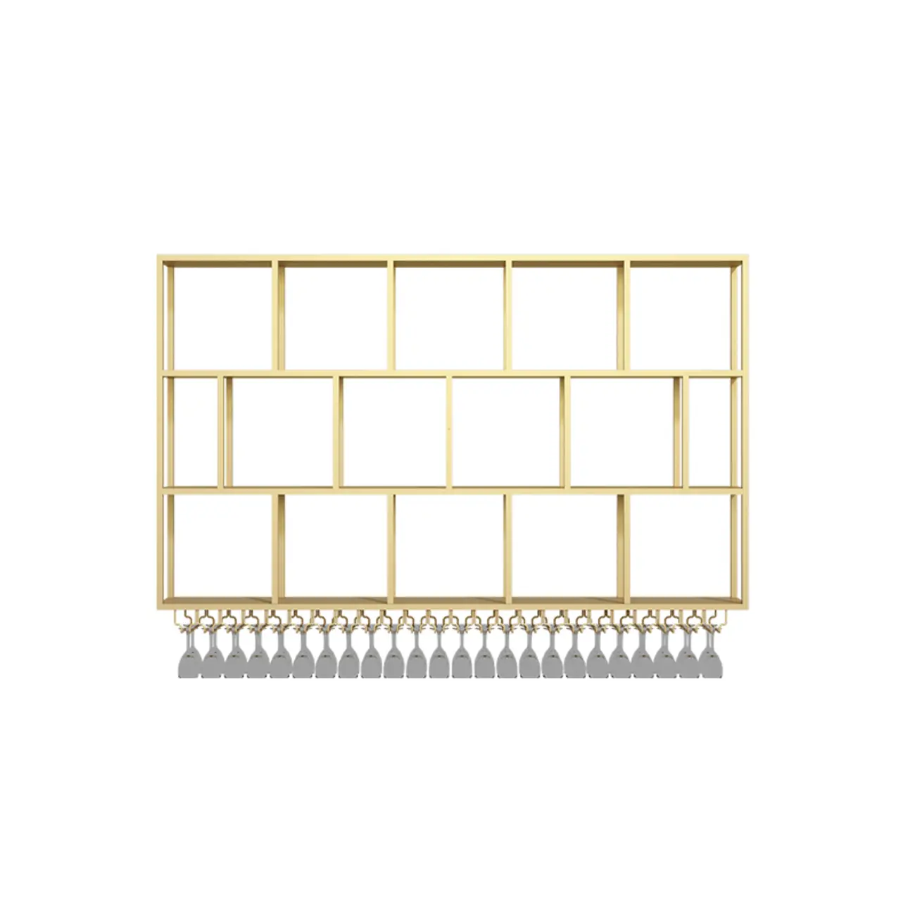 Rectangular Metal Wine Rack Wall Mounted Lighting Included Image - 17 | homeyfad