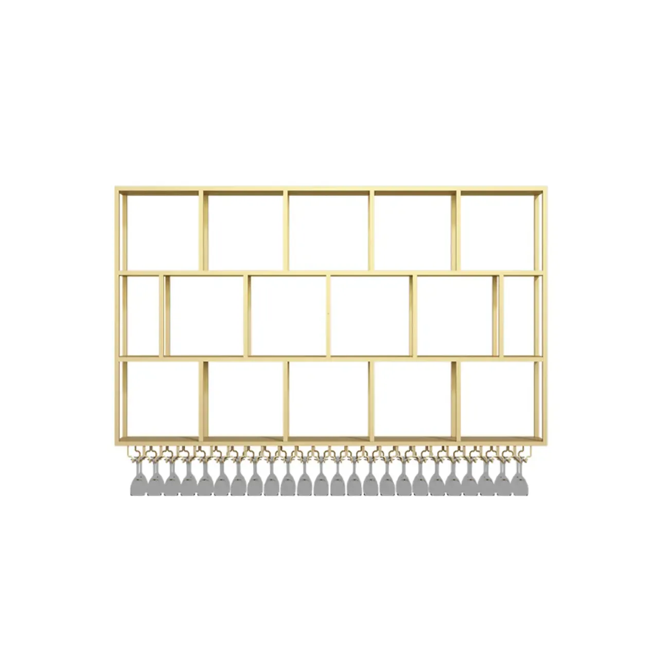 Rectangular Metal Wine Rack Wall Mounted Lighting Included Image - 17