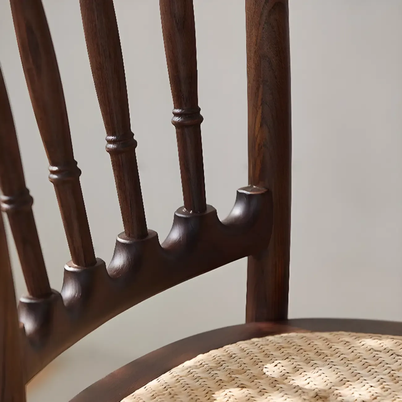 Countryside Rustic Standard Slat Back Wooden Dining Chair Image - 14