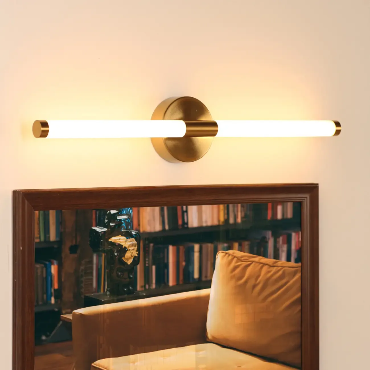 Minimalist Dimmable Gold Tube Vanity Light for Bathroom Image - 15