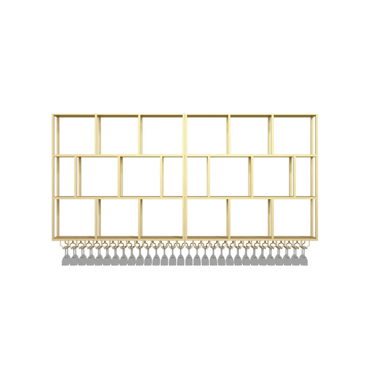 Rectangular Metal Wine Rack Wall Mounted Lighting Included Image - 19 | homeyfad