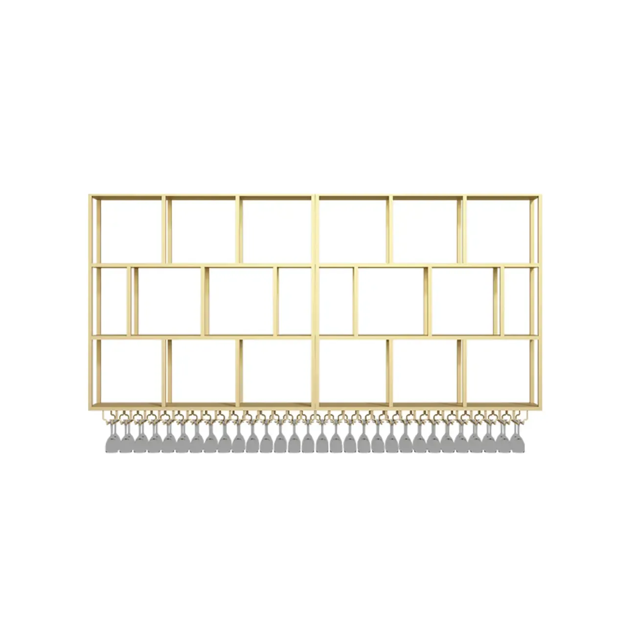 Rectangular Metal Wine Rack Wall Mounted Lighting Included Image - 19