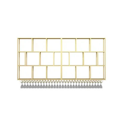 Rectangular Metal Wine Rack Wall Mounted Lighting Included Image - 19