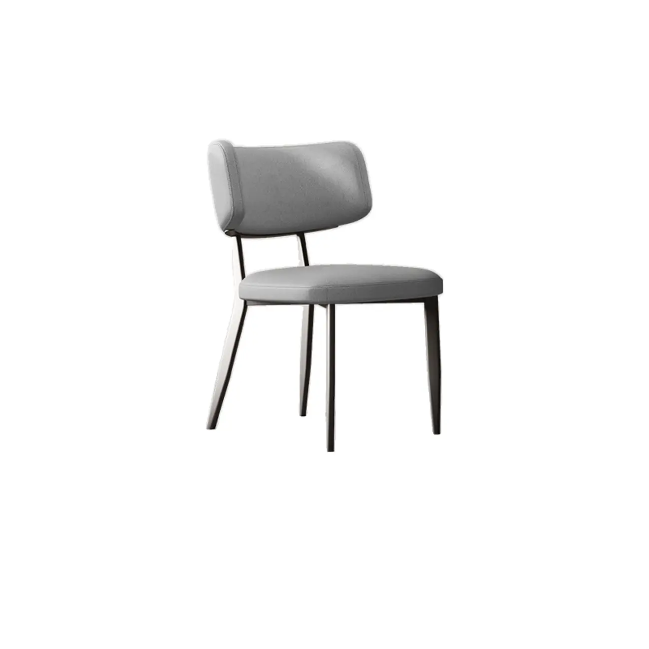 Modern Curved Back Faux Leather Upholstered Metal Dining Chair Image - 2 | homeyfad