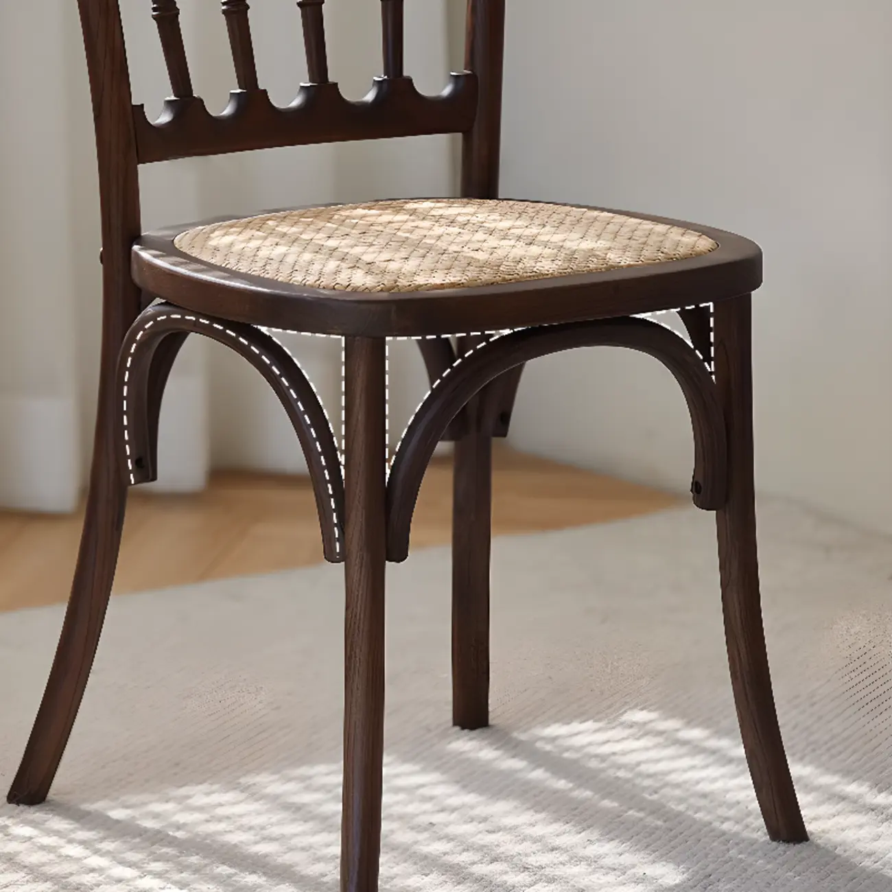 Countryside Rustic Standard Slat Back Wooden Dining Chair Image - 18 | homeyfad