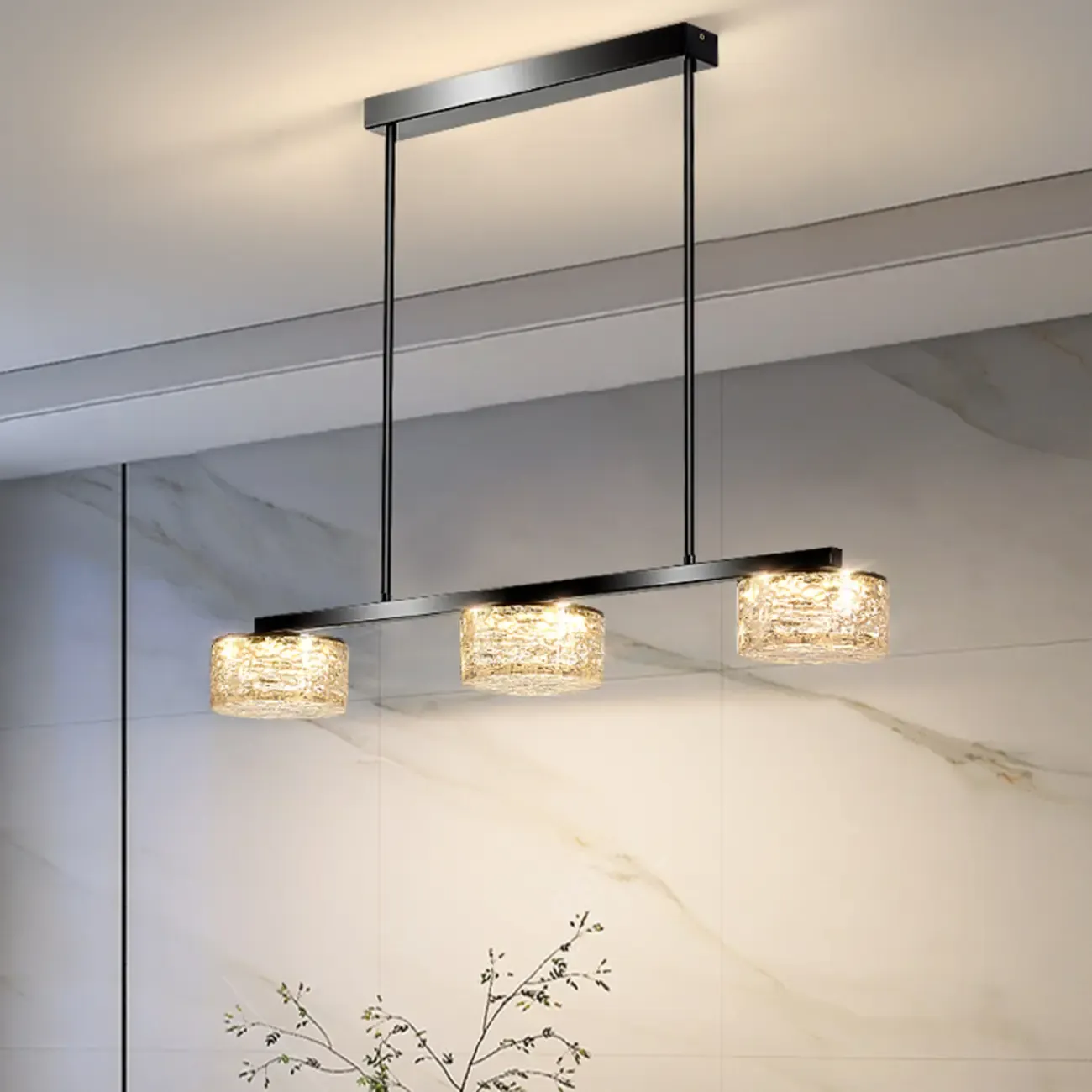 Gold Metal Island Lighting with Remote Control Stepless Dimming Image - 8