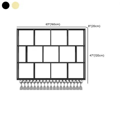 Rectangular Metal Wine Rack Wall Mounted Lighting Included Image - 23