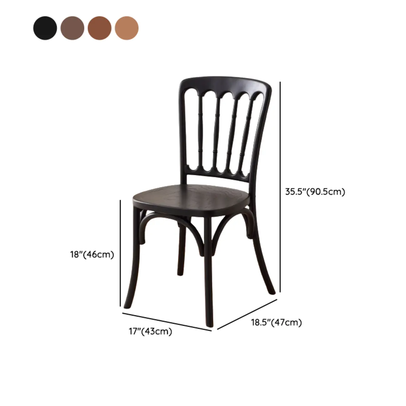 Countryside Rustic Standard Slat Back Wooden Dining Chair Image - 21 | homeyfad