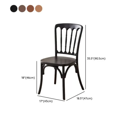 Countryside Rustic Standard Slat Back Wooden Dining Chair Image - 21