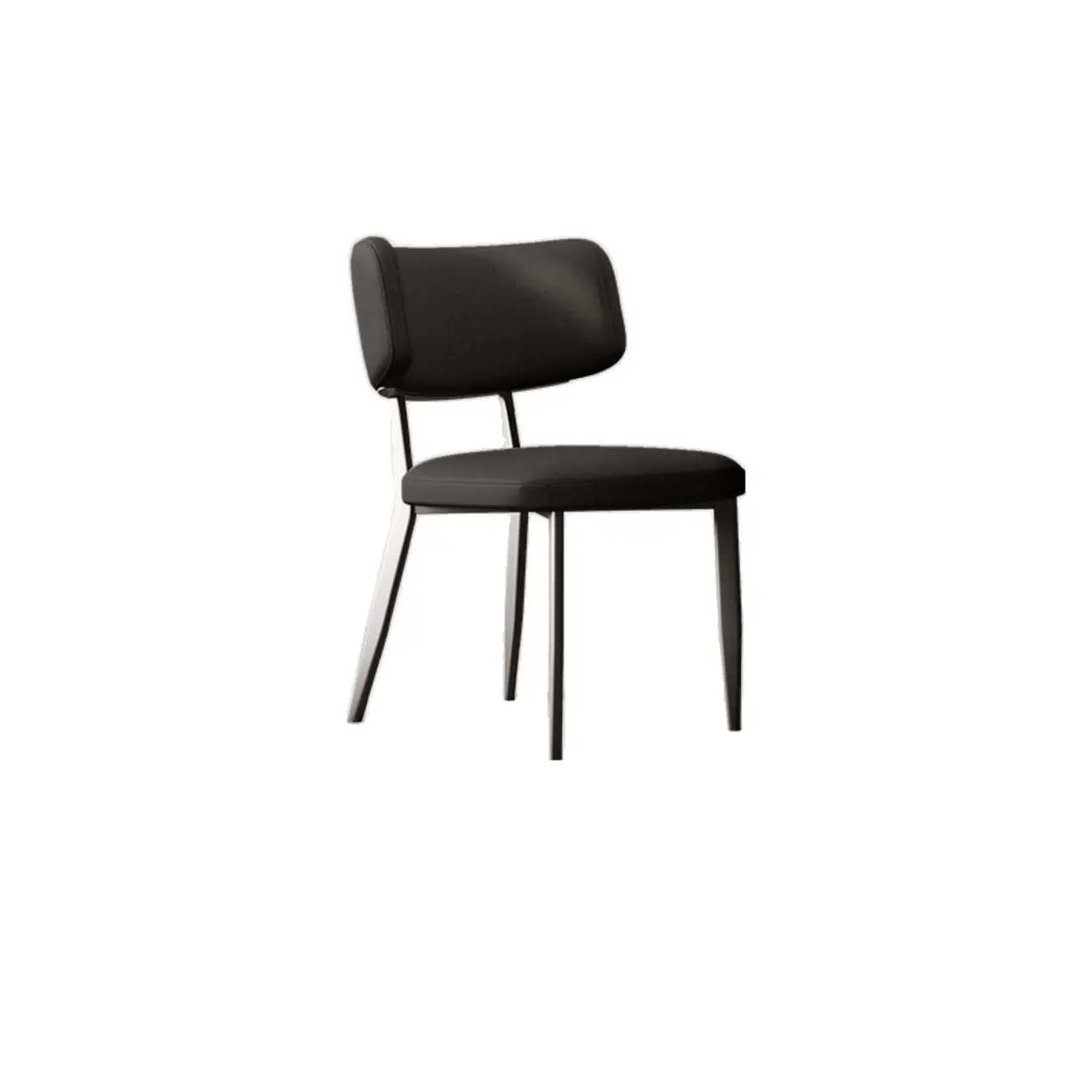 Modern Curved Back Faux Leather Upholstered Metal Dining Chair Image - 5 | homeyfad
