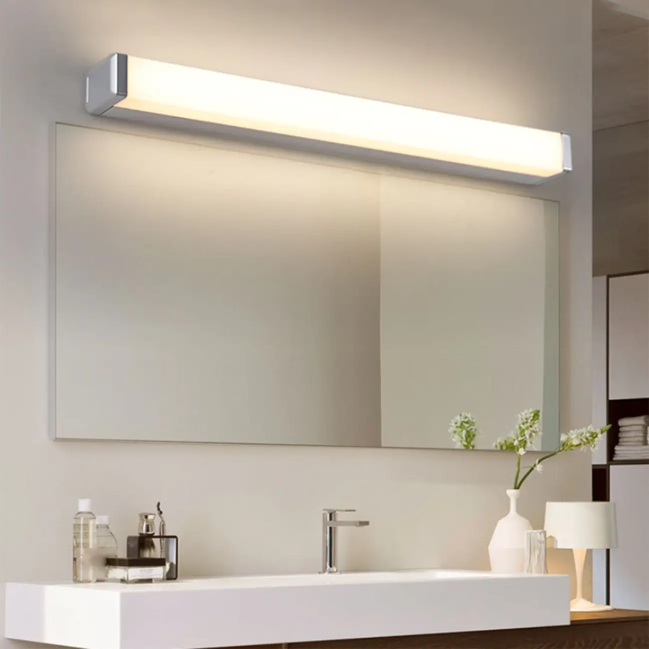 Modern Geometric linear Vanity Lights with Glass Shade Image - 3 | homeyfad