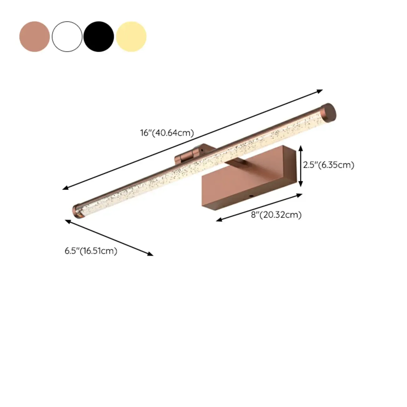 Modern Long LED Vanity Lights with Sleek Frame #size
