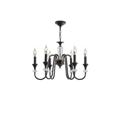Vintage Metal Crystal Chandeliers with Adjustable Length Image - 5