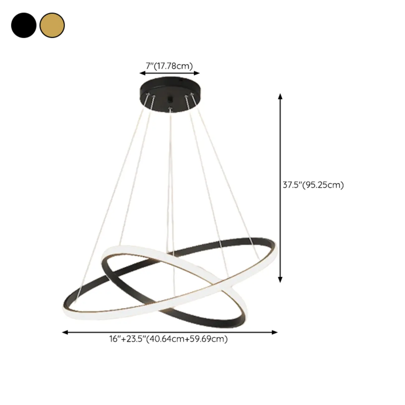 Modern LED Spiral Style Chandelier with Adaptive Length  #size