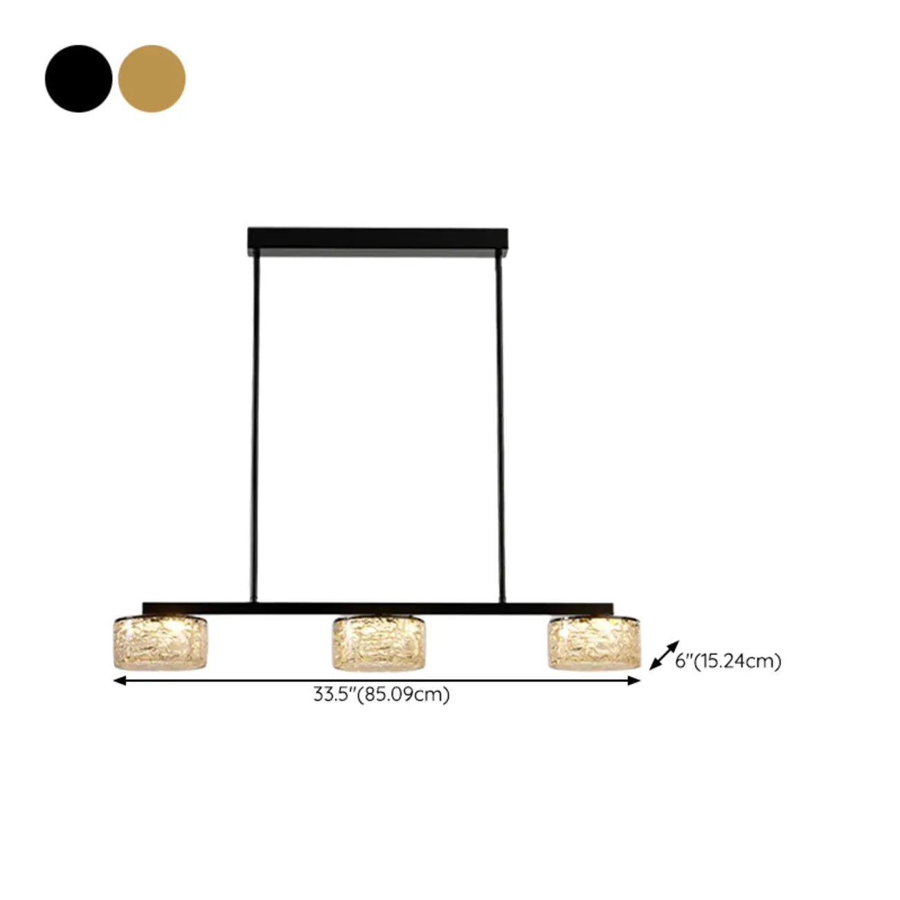 Gold Metal Island Lighting with Remote Control Stepless Dimming #size | homeyfad