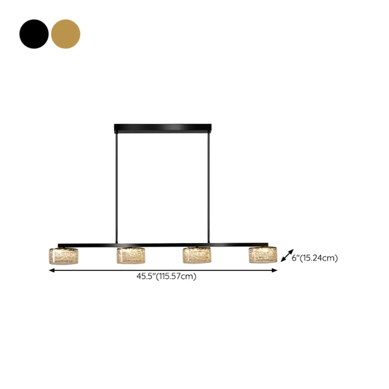 Gold Metal Island Lighting with Remote Control Stepless Dimming Image - 16