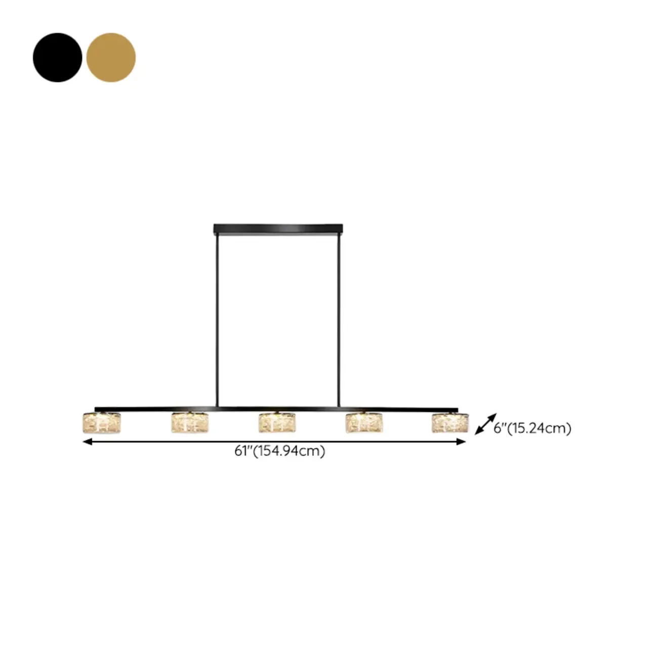 Gold Metal Island Lighting with Remote Control Stepless Dimming Image - 17