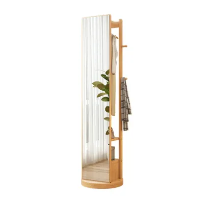 Modern Wooden Hall Tree with Mirror & Storage Image - 5