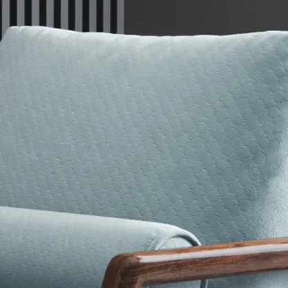 Solid Wood Flannel Blue Upholstered Chaise Lounge with Reclining Back and Pillow Set Image - 9