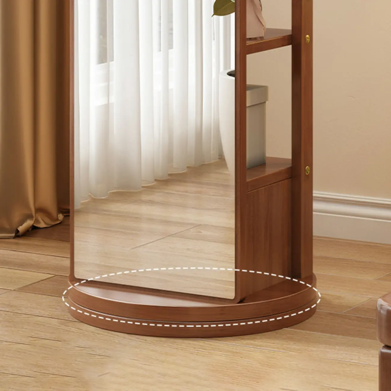 Modern Wooden Hall Tree with Mirror & Storage Image - 7 | homeyfad