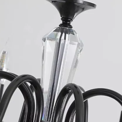 Vintage Metal Crystal Chandeliers with Adjustable Length Image - 12