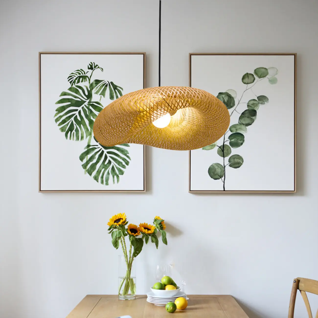 Countryside Rattan Style Cave Shade Pendant Light for Living Room Image - 1 | homeyfad